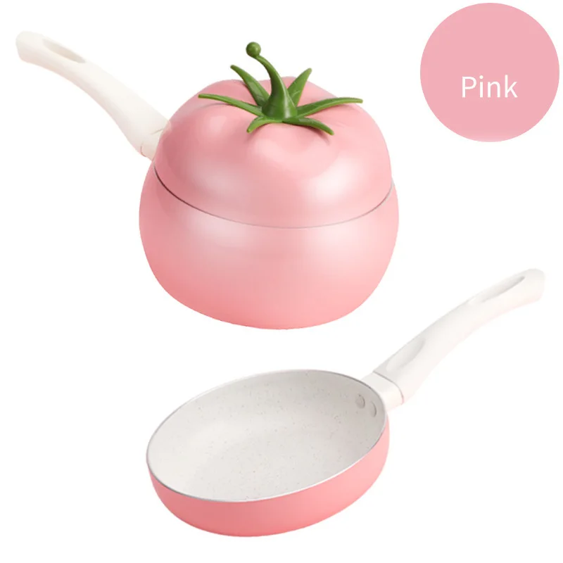 Tomato Frying Pan Cooking Pot Non-stick Aluminum SaucePan Tomato Soup Pot Household Induction Gas Universal Cooker for Kids Gift