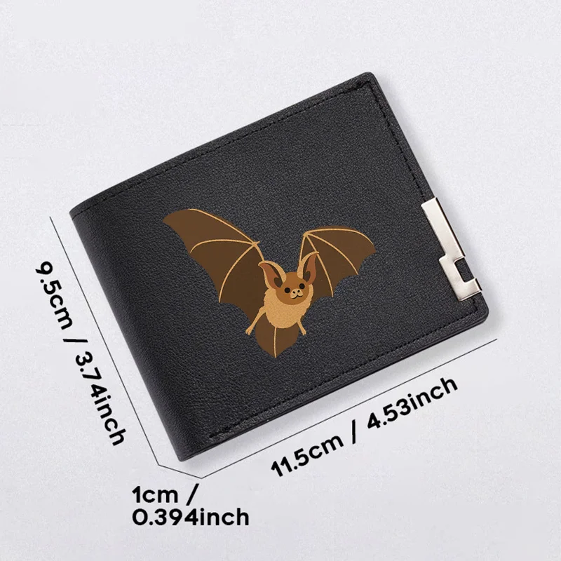 محفظة من جلد البولي يوريثان بتصميم الخفافيش، محفظة رجالية مدمجة خفيفة الوزن ومتينة للاستخدام اليومي #3