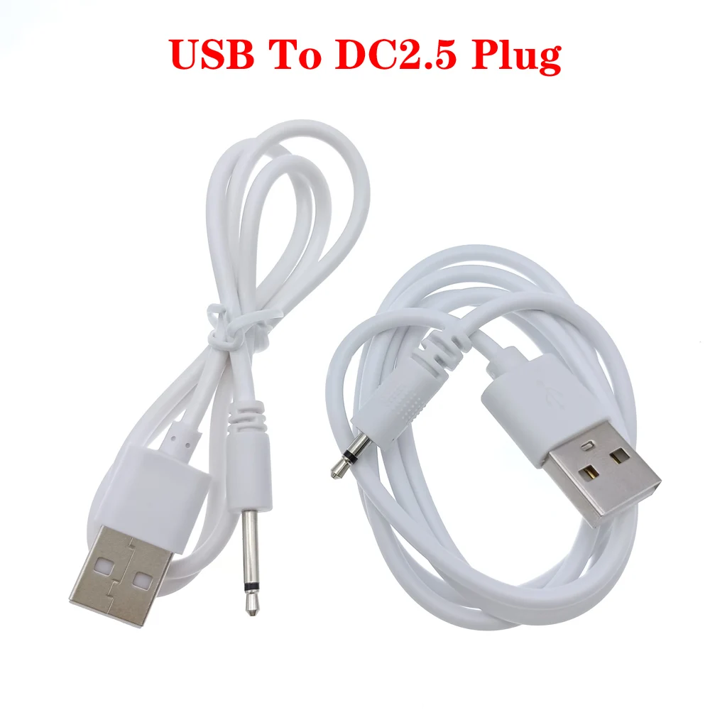 USB to DC 2.5 Charging Cable Mono Audio Line DC2.5mm for Sex toy Vibrator Small Speakers Desk Lamps Plug length 8-21mm