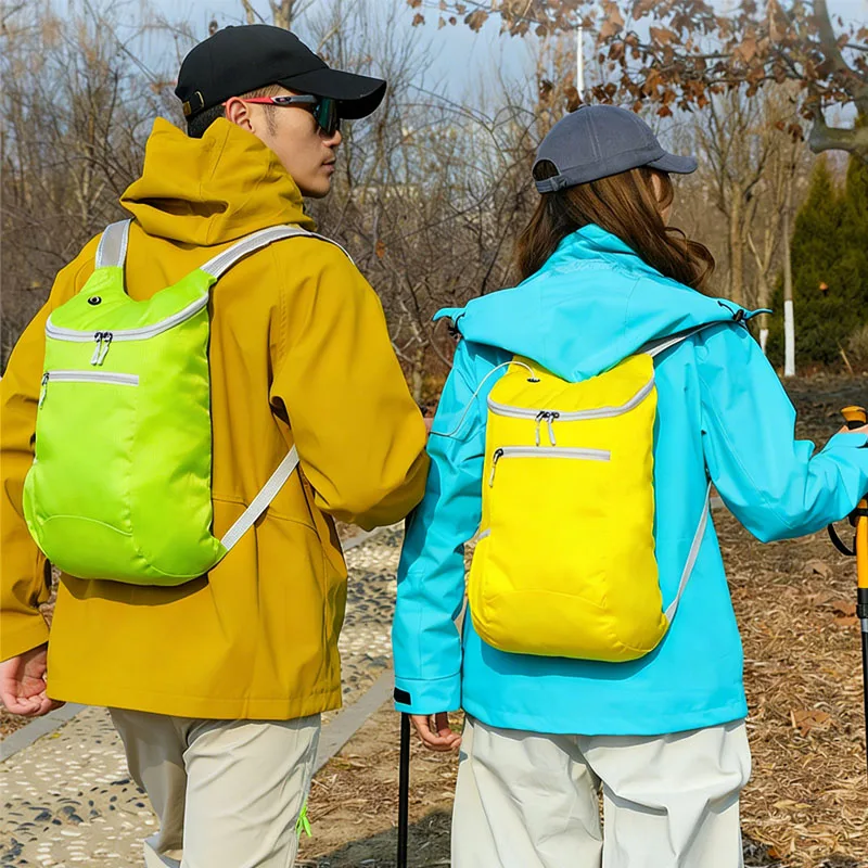 Portable Foldable Lightweight Backpack Splash Proof Waterproof Wear-Resistant Outdoor Sports Mountaineering Hiking Shoulder Bag