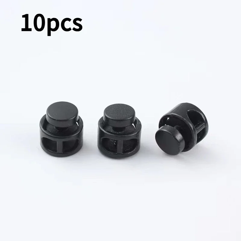 10 Pcs/Pack Cord Lock Toggle Clip Stopper Plastic Black For Bags/Garments Size:15mm*14mm