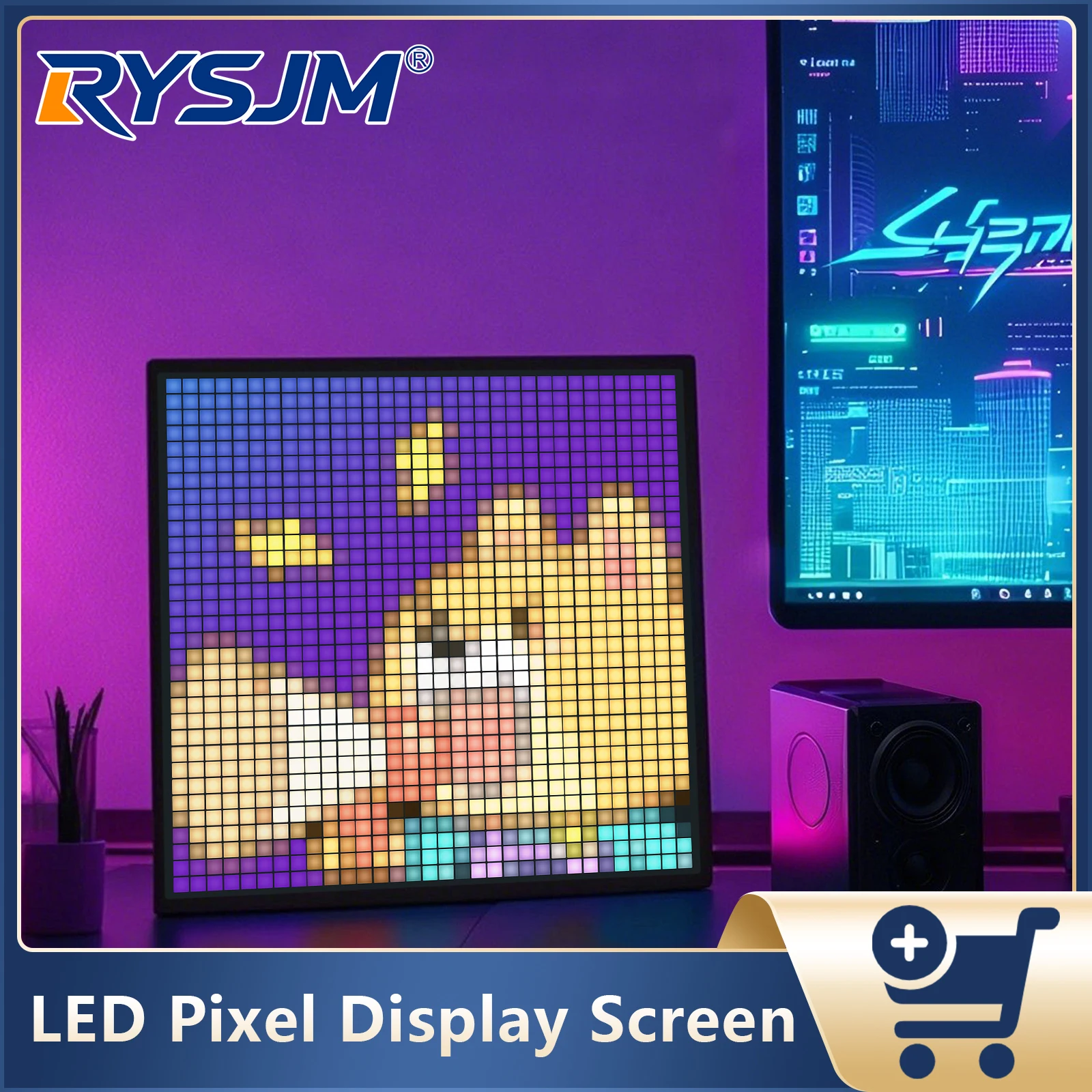 led-マトリックスパネルピクセルディスプレイ画面プログラム可能なピクセルアプリ制御アートディスプレイ-rgb-デジタルランプパネル家の装飾ディスプレイ