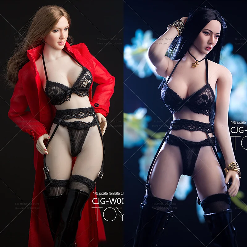 

1/6 Scale Female Clothes Underwear Black Lace Suspender Socks For 12-inch PHICEM JODOLL UERYCOOL UD HT LD Action Figure Soldier