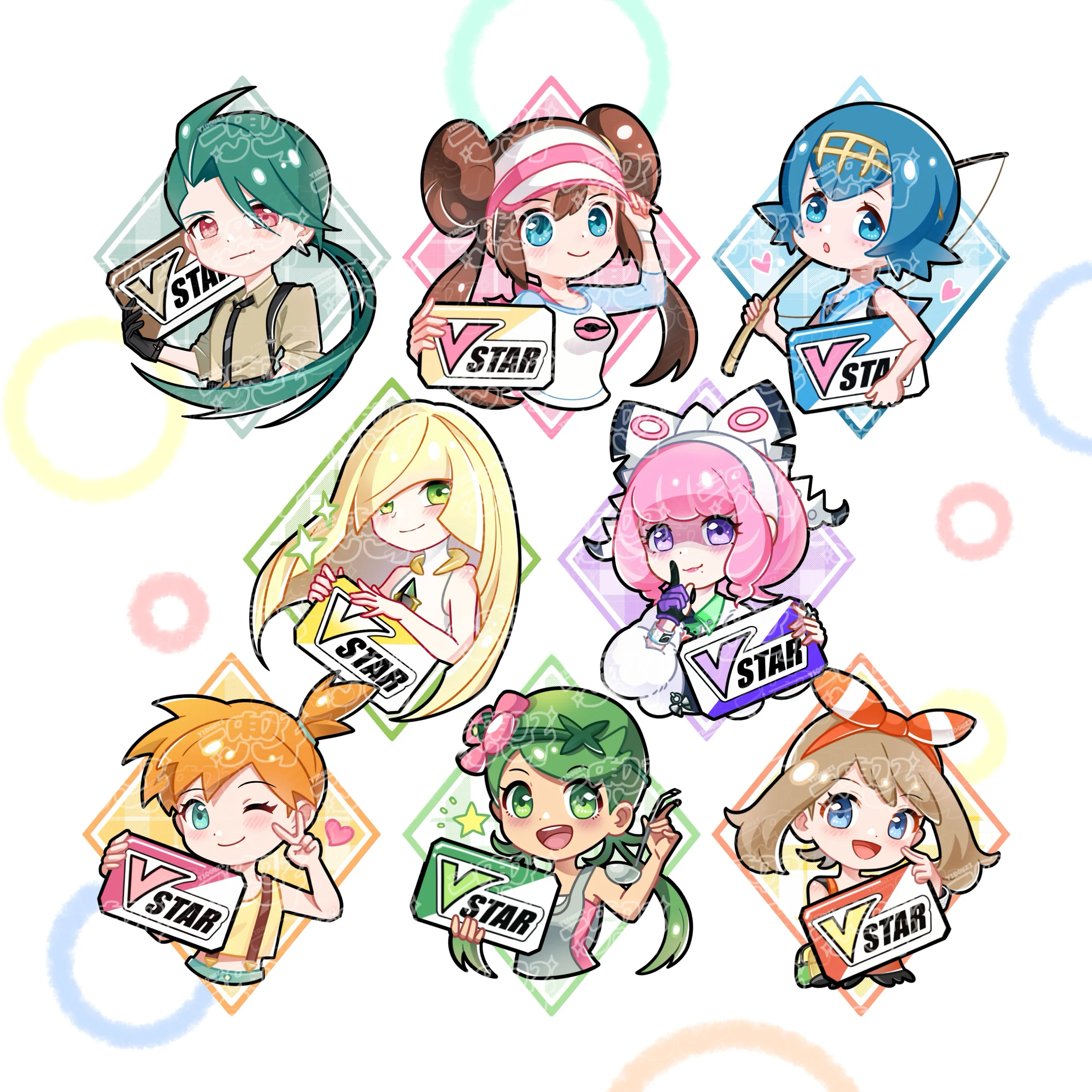 أنيمي بوكيمون PTCG لعبة الدعائم علامة فريق VSTAR تسجيل TCG ملحق المدرب مارني ليلي أيسرولا أيونو جمع دمى هدايا