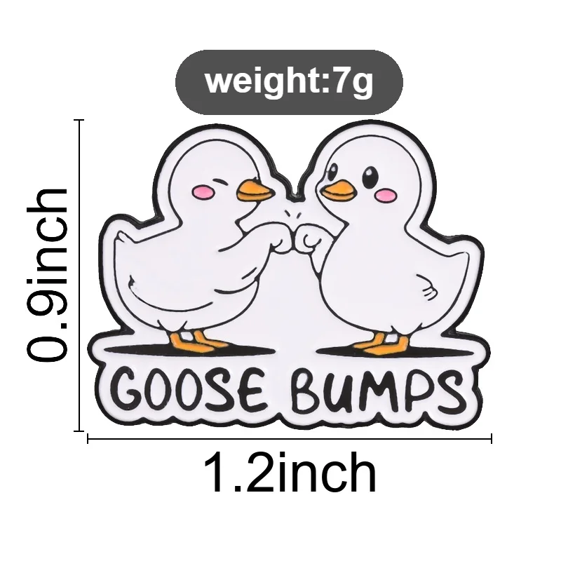 Goose Bumps Badge Funny Pun Goose Fist‑Bump Enamel Pin Animal Lapel Brooches Cartoon Best Friends Accessories Bag Decor