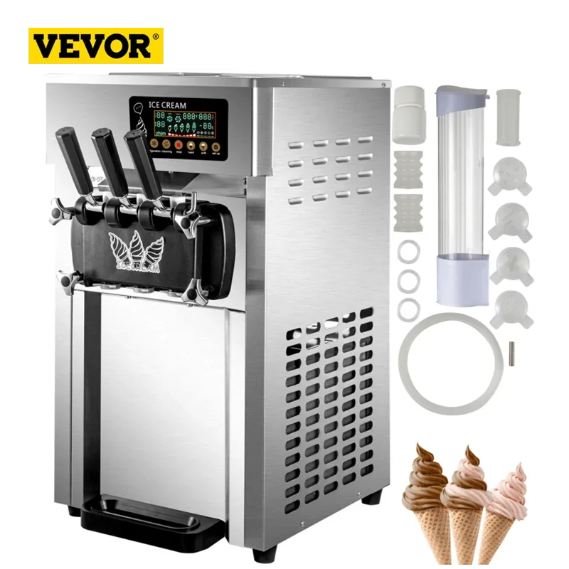 VEVOR NEW Commercial Soft Serve Ice Cream Machine For Sale fried roll home instant ice cream machine 220V Stainless Steel