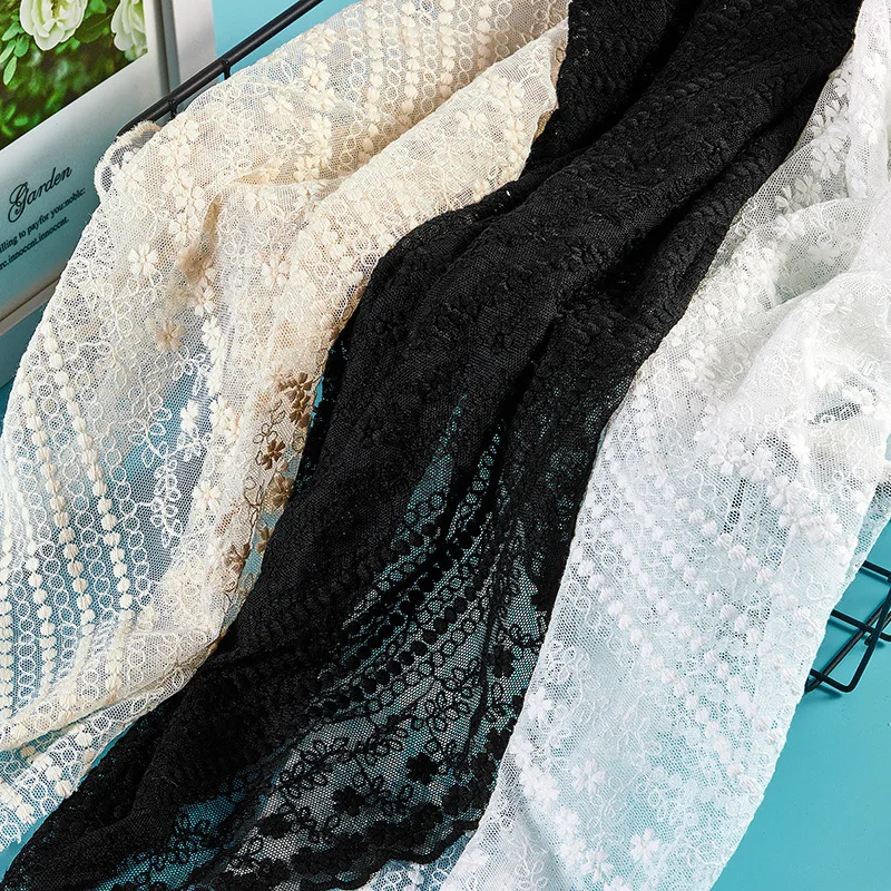 

10Yards Mesh Embroidery Lace Fabric, Curtain Accessories Dress Garment Material, Needlework, Sewing Accessories Wholesale, 125cm