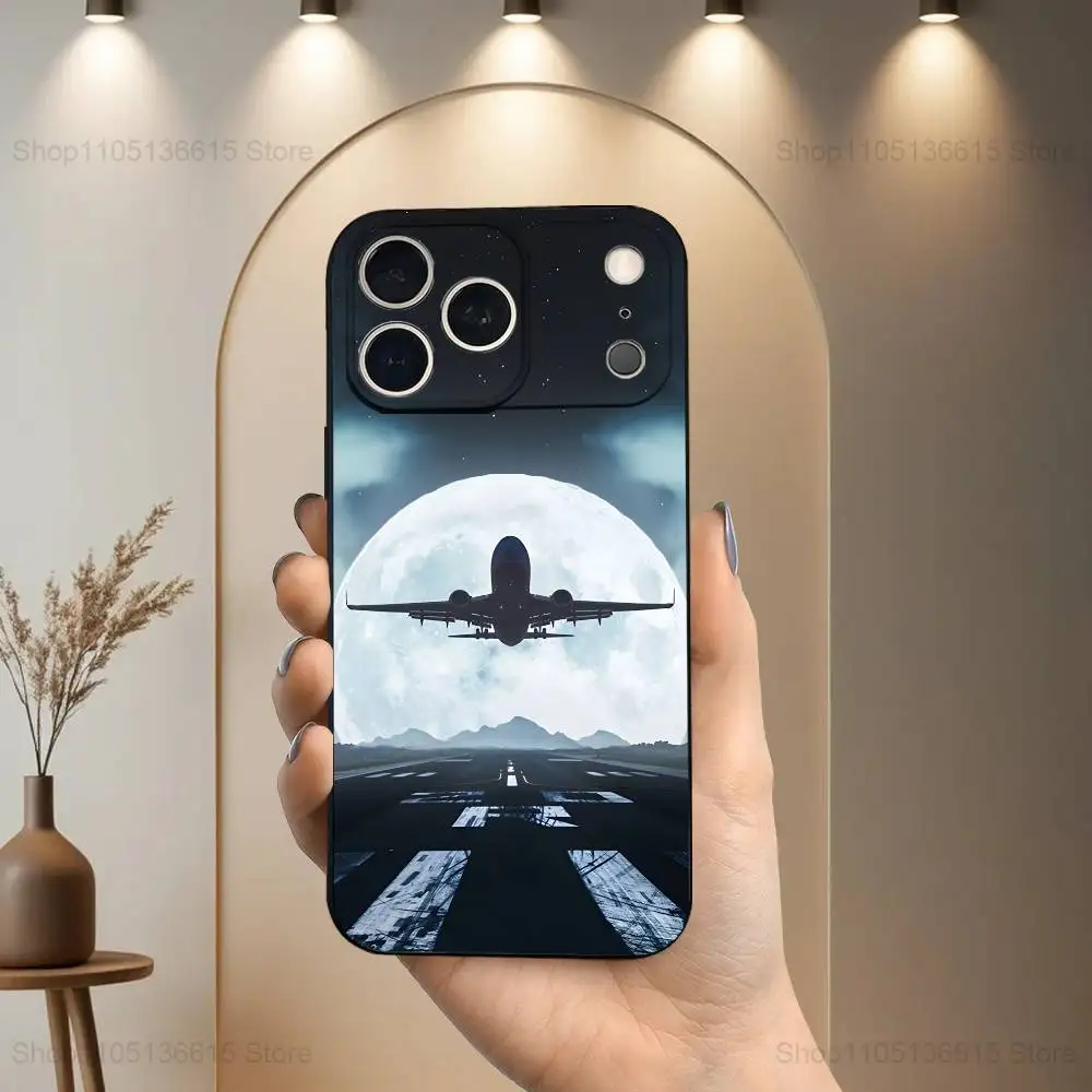 Чехол для телефона Plane Art Airplane для iPhone 17,16,15,14,13,12,11 Plus, Pro Max, XS, XR, SE, Mini,8,7, мягкий силиконовый черный чехол