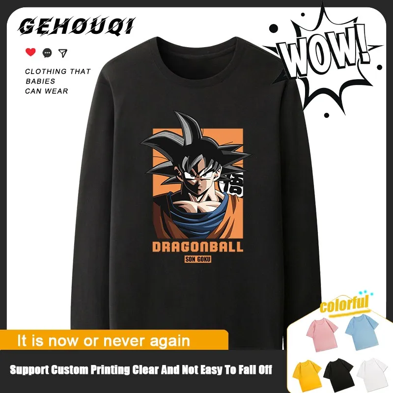 

Anime Seven Dragon Ball Joint T-shirt Long Sleeve Men Two Yuan Saiya People Wukong Vegeta Around Clothes Casual Tide