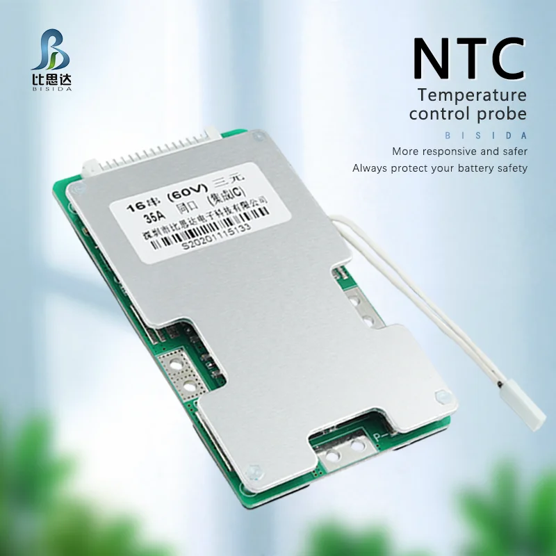 BMS Lifepo4แบตเตอรี่ BMS 36V/48V/51.2V 12S/15S/16S ฟังก์ชั่นการป้องกัน10ชนิดพร้อมสมดุล NTC สำหรับ e-BIKE, E-BIKE