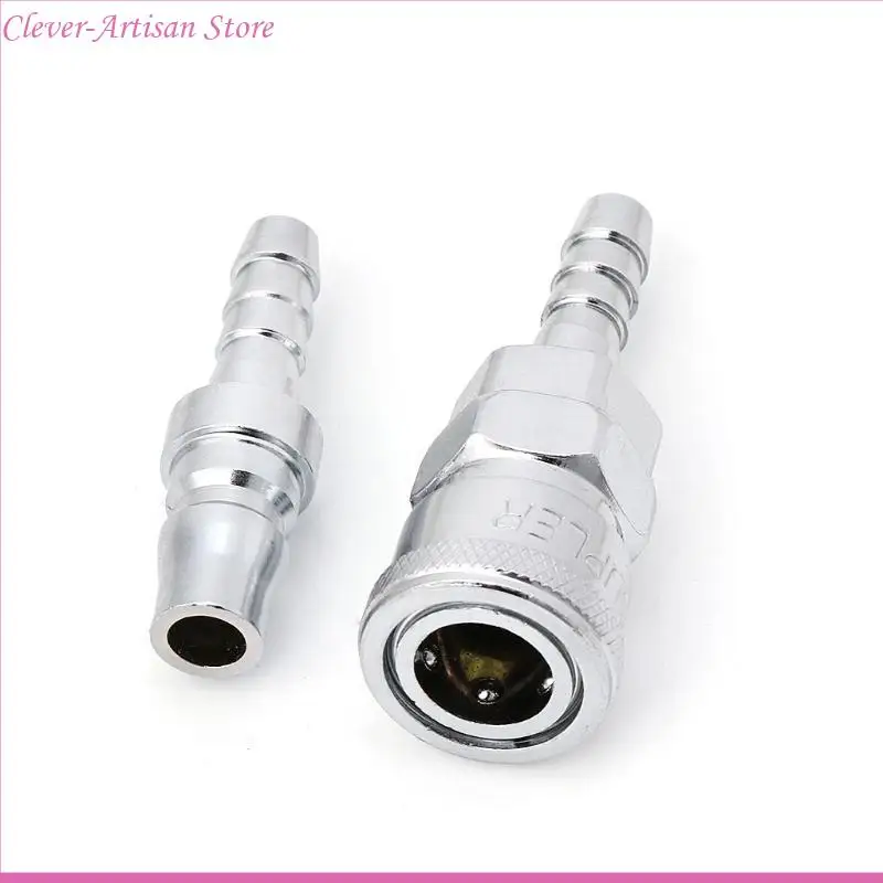 E06B 2 PCS 8mm Pneumatic Air Line Hose Rilis Cepat Kopler Konektor Kompresor