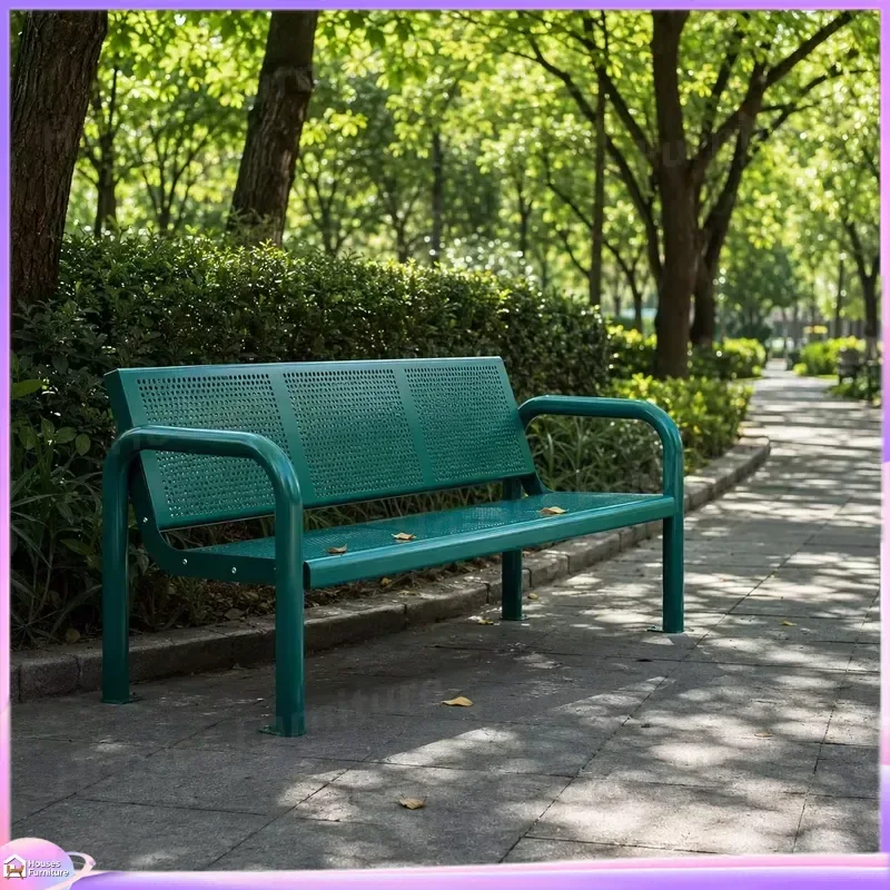Heavy Duty Galvanized Steel Stadium Bench Outdoor Park Seating with Armrest Rust Proof Metal Bleacher for Sports Field