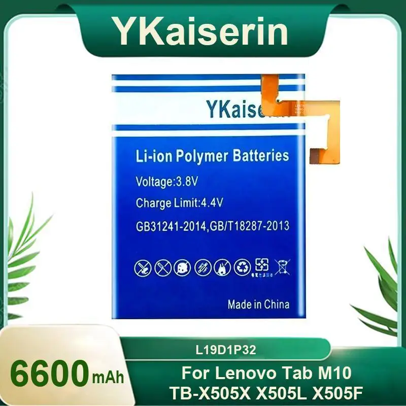 

Износостойкий сменный аккумулятор для планшета Lenovo Tab M10 TB-X505X X505L X505F L19D1P32, 6600 мАч
