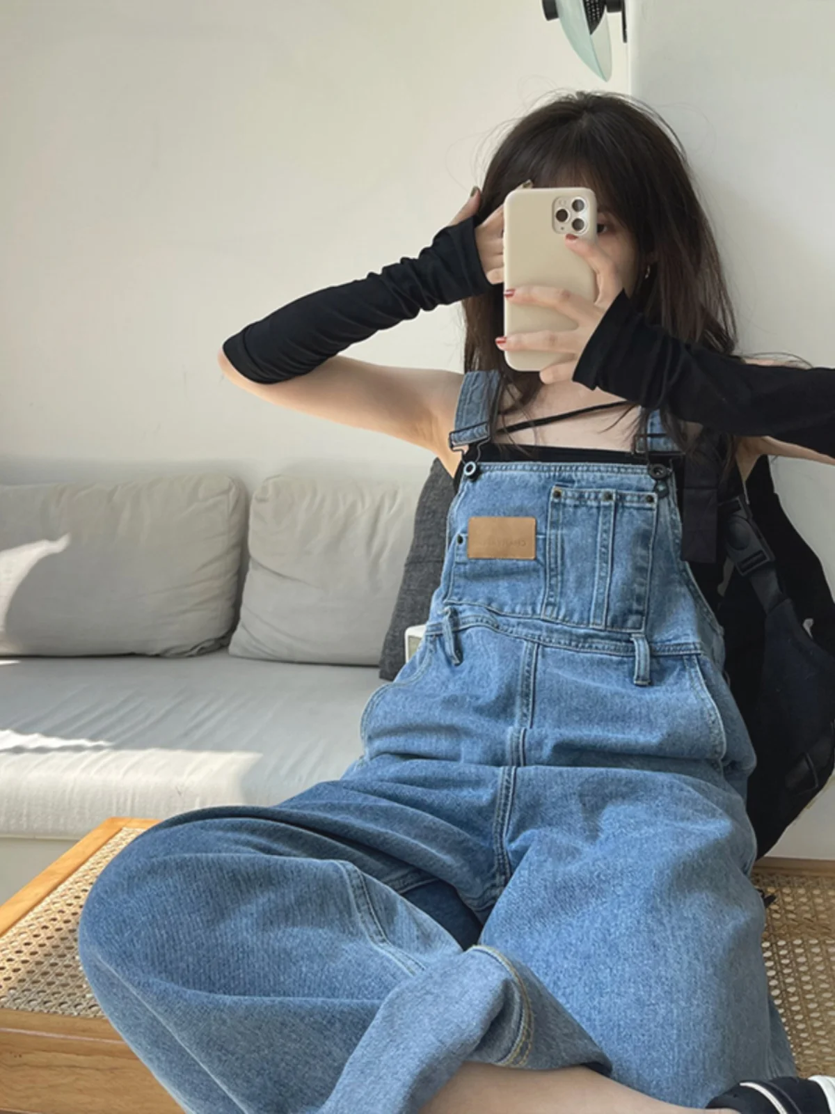 Salopette di jeans da donna Pantaloni sottili a gamba larga Estate New Sle Riduzione dell'età Fufu Mucca Abito intero allentato di piccole dimensioni