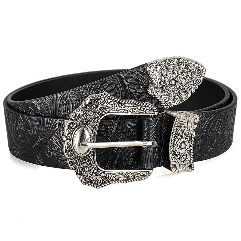 New Retro Men's & Women's Belt Bohemian Style -With Rhinestone Buckle, Street Punk Rock Hip Hop Fashion Accessory，For Men Women