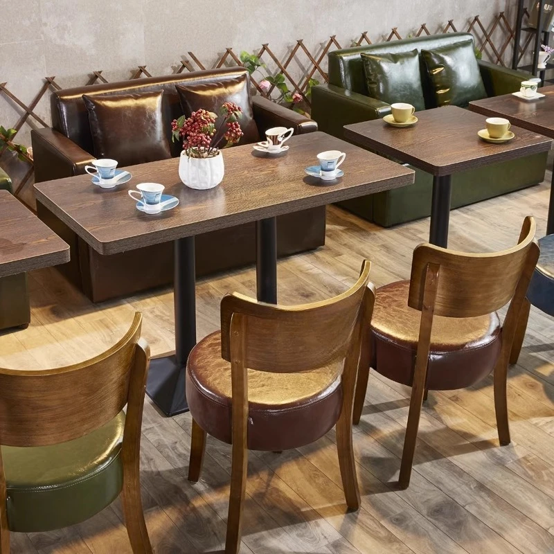 Retro Western Restaurant Cafe Sofa Tables and Chairs Fried Chicken Snack Shop Tables and Chairs