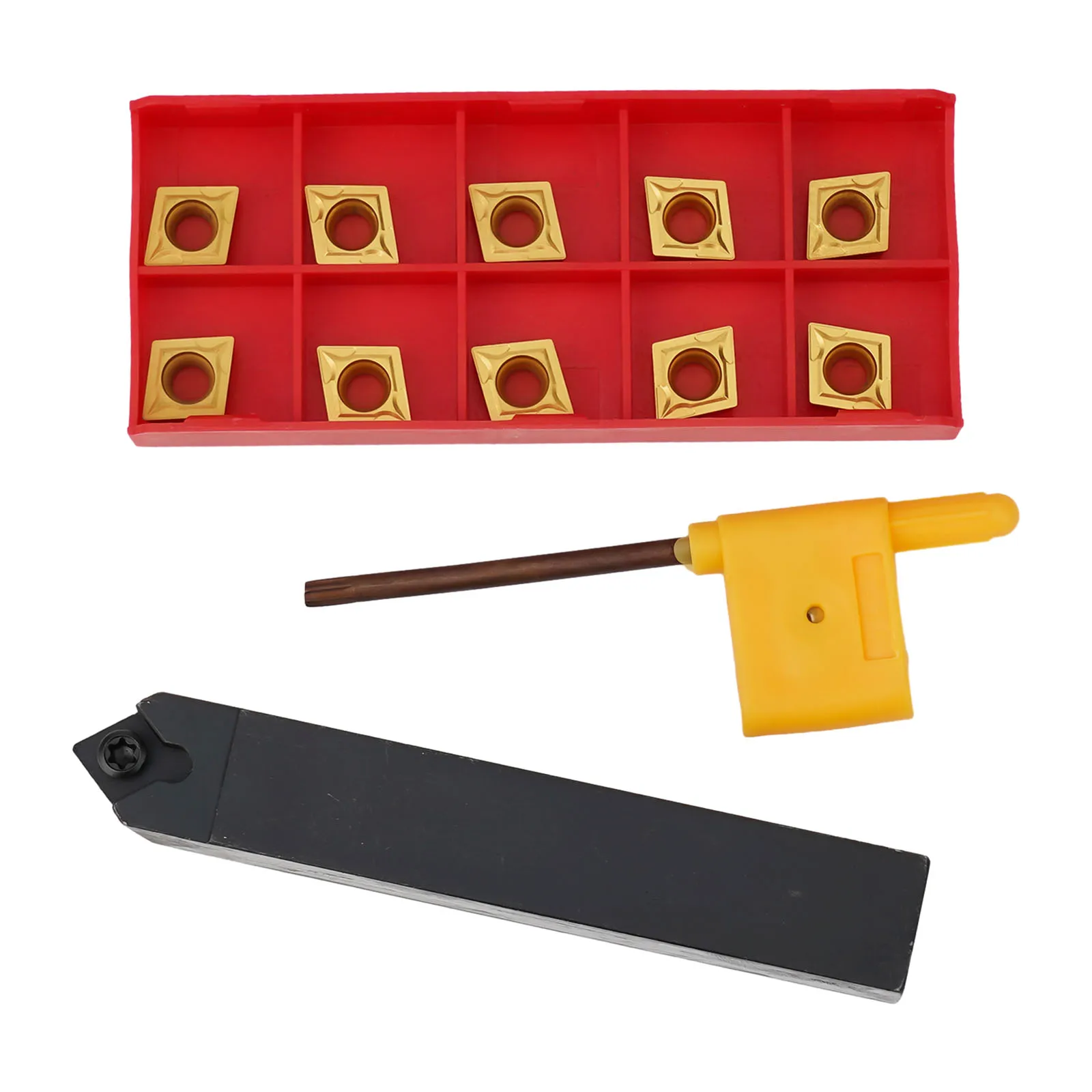 

Надежный держатель инструмента для точной обработки 58 токарных станков, держатель инструмента 16 мм SCMCN1616H0980 + твердосплавная вставка 10 шт. CCMT09