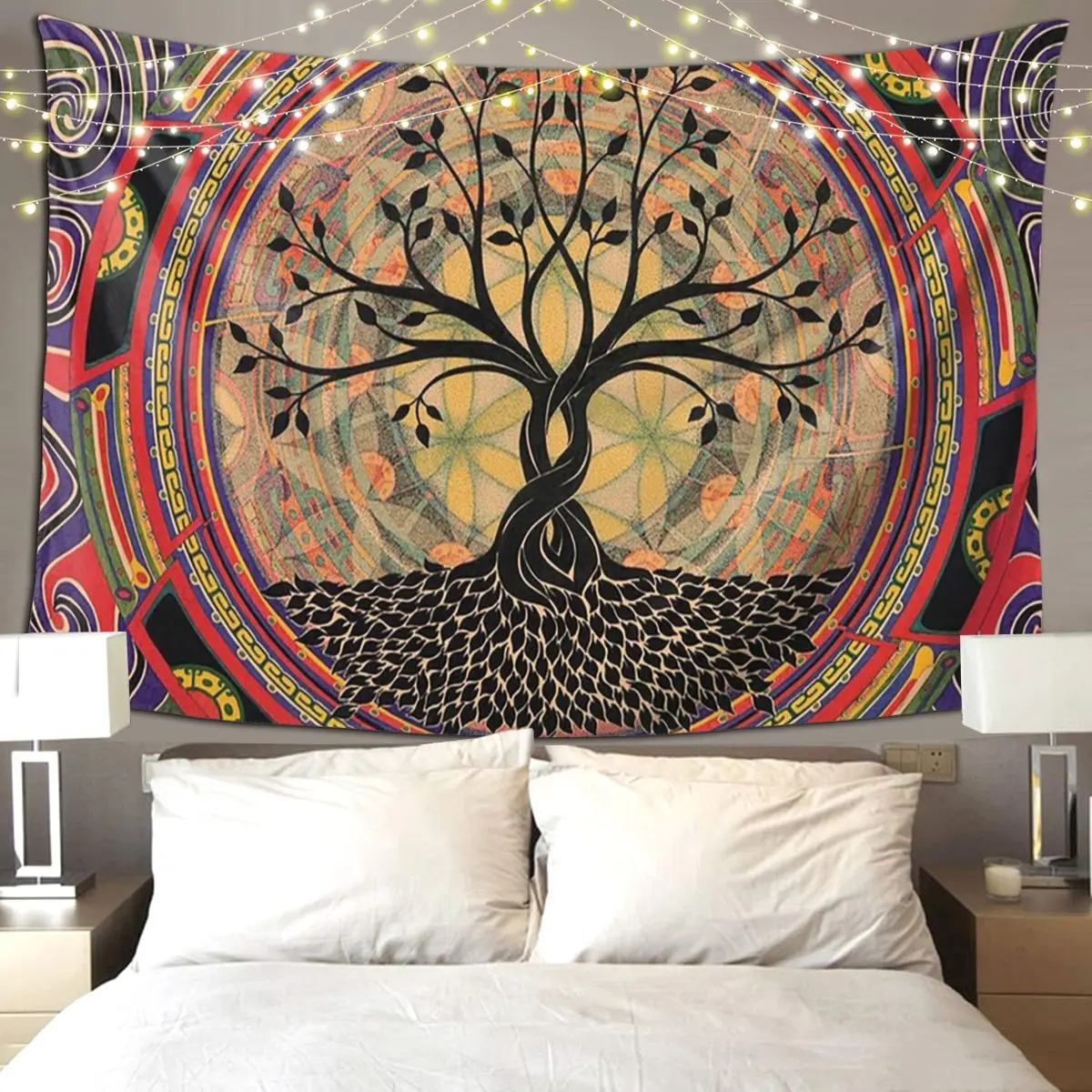 LifeTree Tapestry Hippie Wall Hanging Aesthetic Home Decor Tapestries for Living Room Bedroom Dorm Room