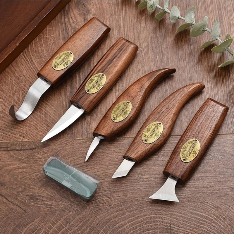 Cuchillo para tallar madera, rascador con mango de madera cómodo multifuncional afilado, herramienta de recorte DIY, 1 Uds.