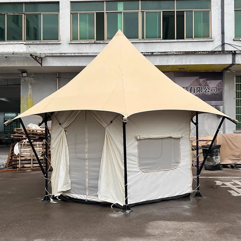 

Light Luxury Hotel Tent Camping Camping Tourist Scenic Area Double Layer Waterproof Oxford Cloth Camp Cabin Tent