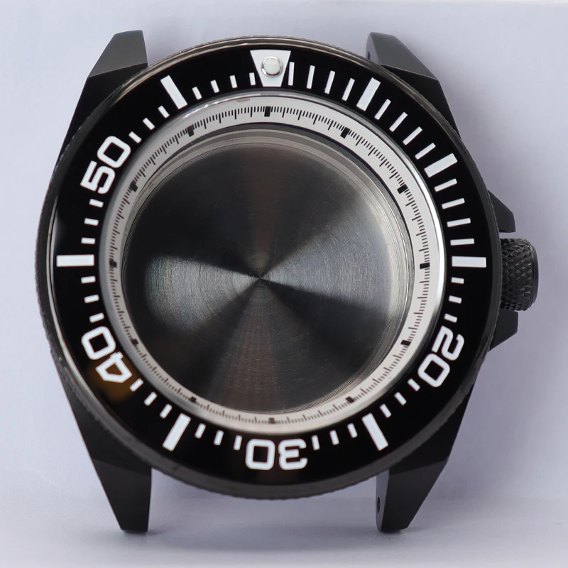 43,8-mm-Uhrengehäuse, Edelstahlarmband, Saphirglas, passend für Seiko NH35 NH36 NH38 NH34 NH70 Uhrwerk, modifizierte Samurai-Taucherteile. – Detail 2