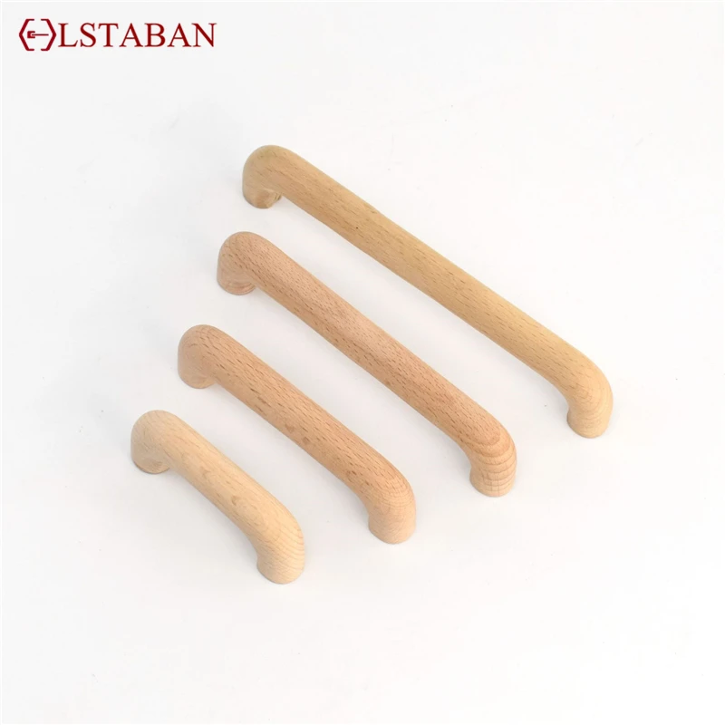 LSTABAN Kitchen Cabinet Wooden Handle Wardrobe Bookcase Solid Furniture Wood Door Drawer Knobs Cupboard Handles Hardware Knobs