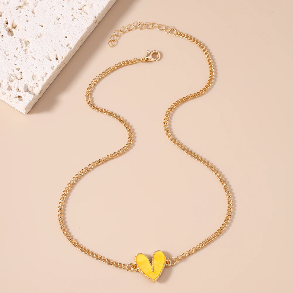 Aihua Niedliche Kawaii Mädchen Herzanhänger Halskette für Frauen Neuer Trend Mädchen Schlüsselbeinkette Party Geburtstag Schmuck Geschenke – Detail 13
