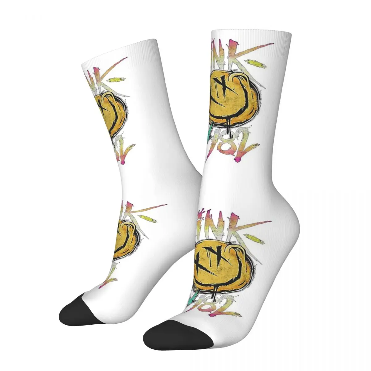 Blink 182 Punk Smile (34) Socks Harajuku Sweat Absorbing Stockings All Season Long Socks Accessories for Unisex Gifts