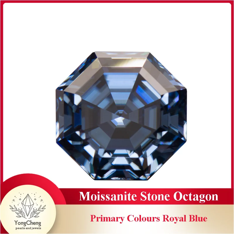 

Moissanite Stone Octagon Primary Colours Royal Blue Lab Grown Gemstones Diamond For DIY Ring Necklace Earrings Main Materials