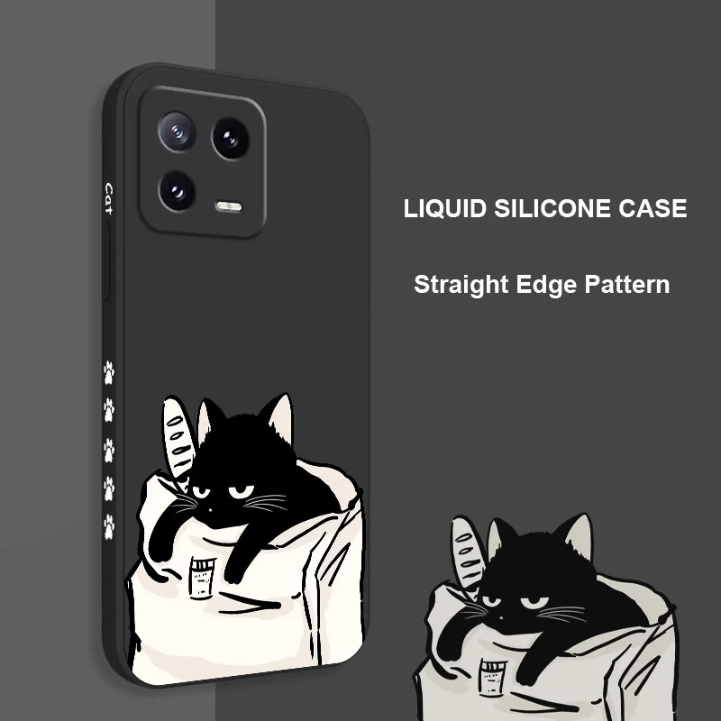 Bread Cat Phone Case For Xiaomi Mi 14 14T 13 13T 12 12X 12T 12S 11 11T Ultra 10 10T 9 9T Pro Lite Liquid Silicone Cover