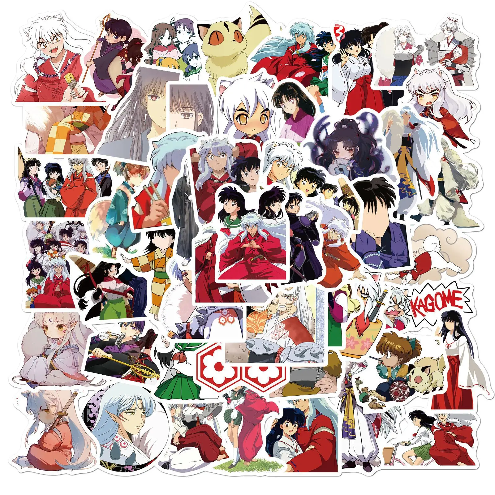 50pcs Inuyasha Stickers Pack DIY Decoration Waterproof Phone Case Laptop Skin Cute Anime Sticke Kawaii Packaging Art Supplies