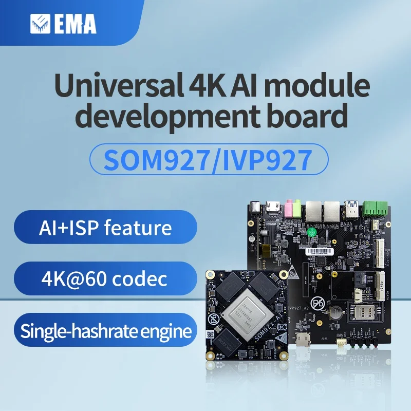 EMA 4K@60fps codec, low-light smart noise reduction, board chip, AI ISP video, 1.4GHZ frequency,SS927 core board motherboard