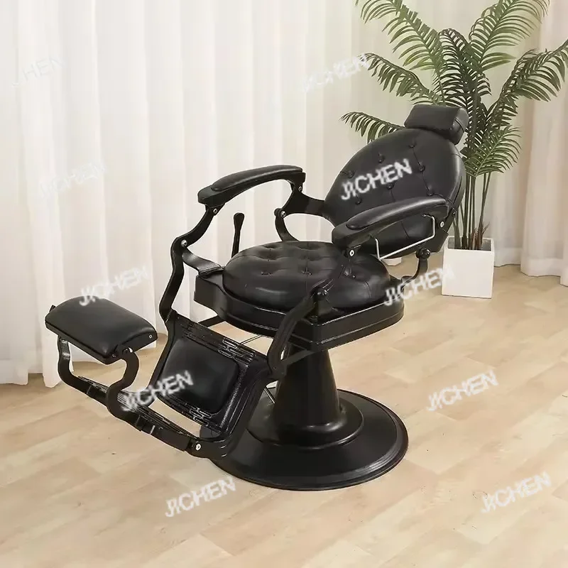 

JC Retro Men's Oil Head Shop Barber Chair Hair Salon Can Put Down Shaving And Shaving Hair Salon Special Chair