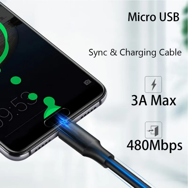 كابل Micro USB USBA إلى Micro USB سلك شحن سريع كابل شحن Android لهاتف Samsung Galaxy Mouse Kindle Pad Xbox One Charger