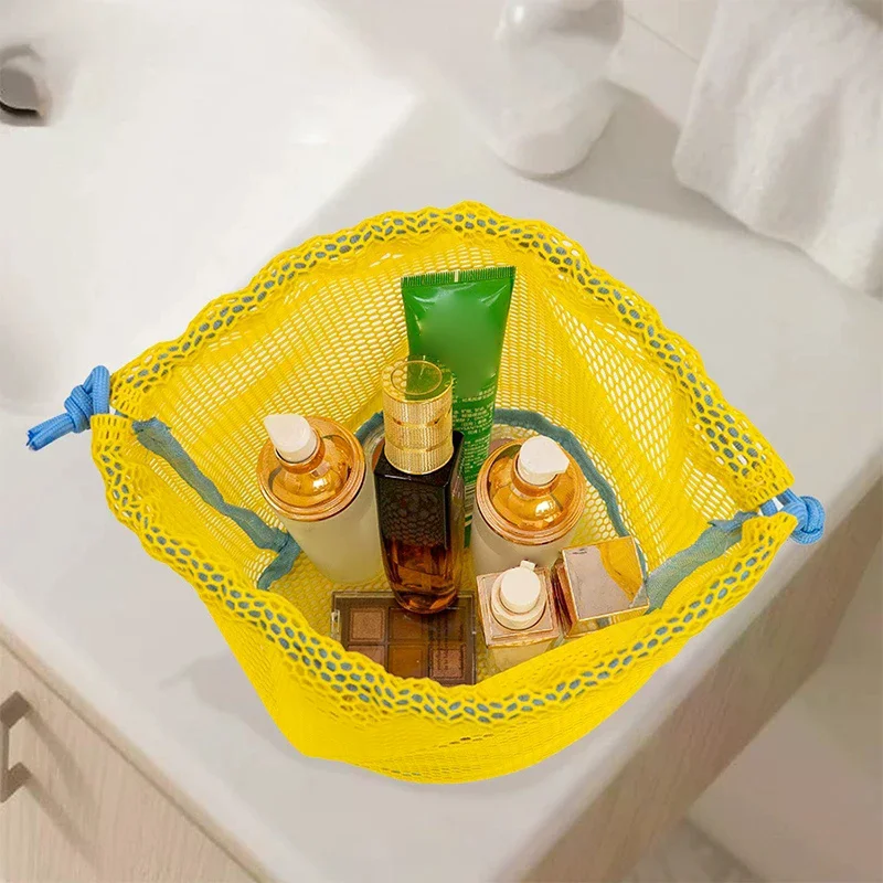 Nylon Mesh Drawstring Storage Pouch Bag Multi Purpose Travel & Outdoor Activity Pouch For Digital Products Makeup Bag