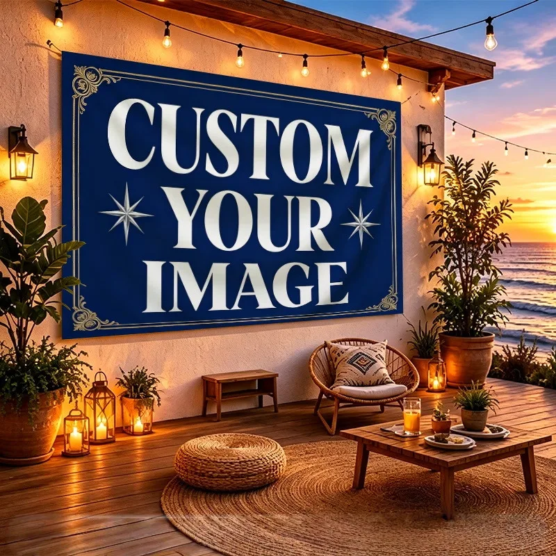 Custom Banner Flags Suitable For Memorial Photo Courtyard Decoration Indoor And Outdoor Club Commercial Advertising Promotion