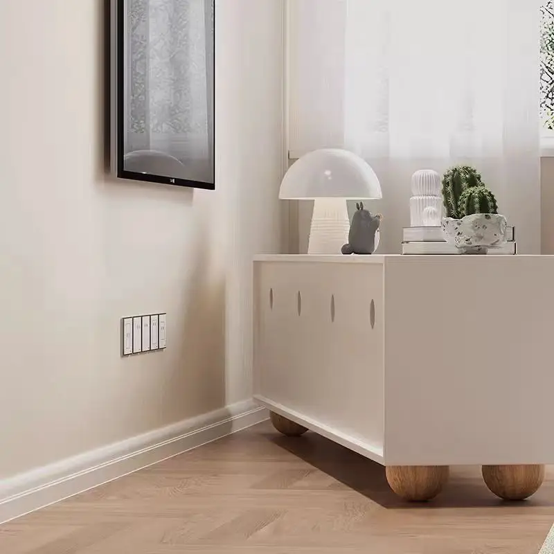 الأبيض الفاخرة أدراج تلفزيون خزانة غرفة المعيشة الشمال شقق تلفزيون خزانة التخزين الحديثة فريدة من نوعها Meuble Chambre الأثاث للمنزل