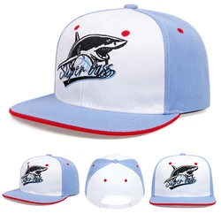 Shark Embroidered Baseball Cap For Men Fashion Snapback Cap Hip Hop Flat Brim Hat Sun Visor Cap For Women