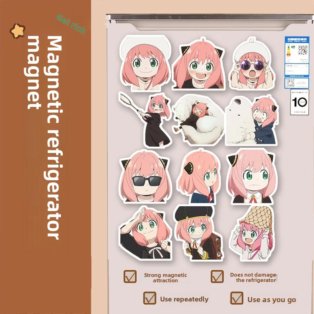 

Anya Magnetic Refrigerator Sticker Strong Magnet Cabinet Door Decoration Sticker Popular Anime Cartoon Fridge Magnet Gift
