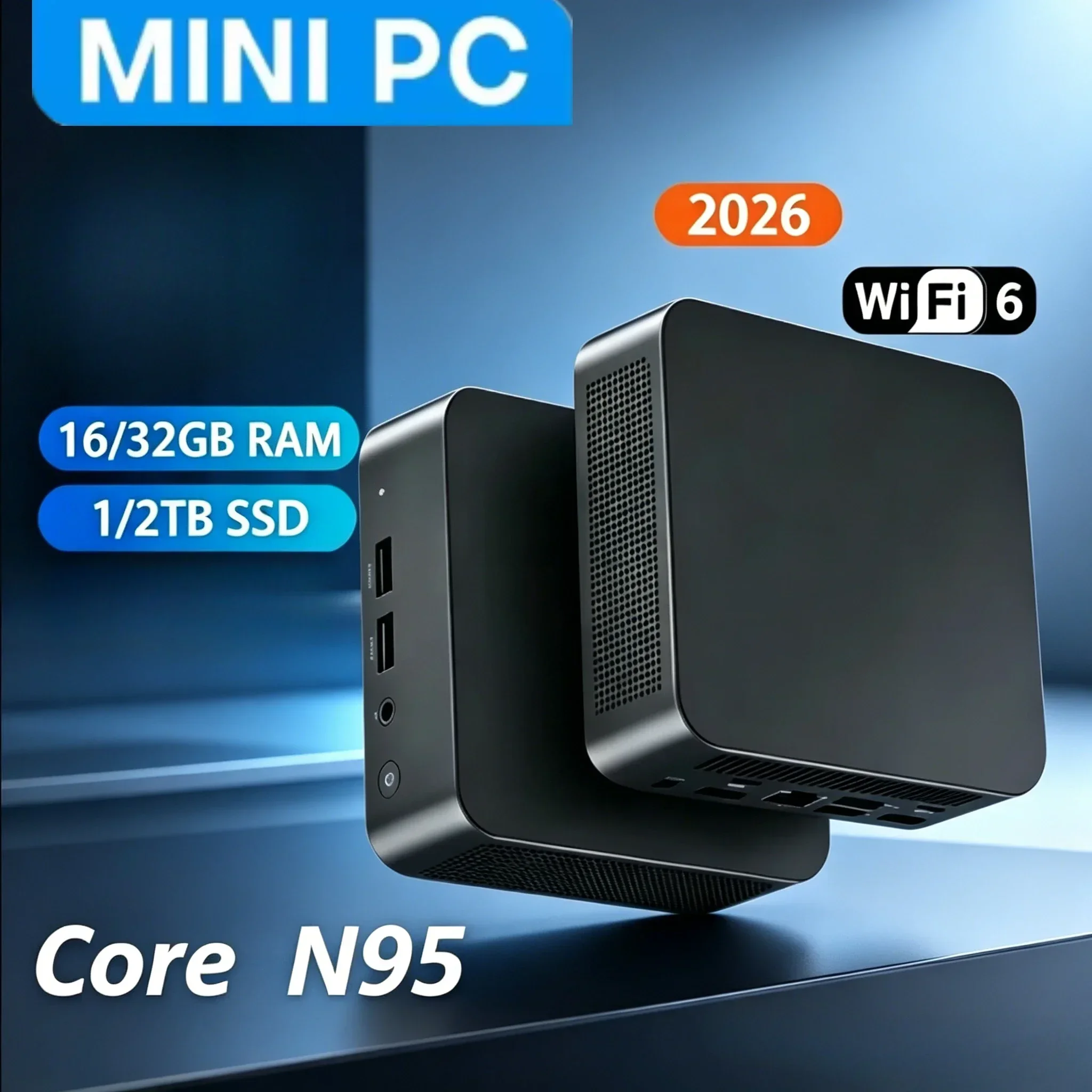 MINI Core N95 PC  16GB RAM 1TB 2TB SSD WIFI 6 BT5.2 4K HD Mini Gaming Office Study Pc BT5.2 4K HD Mini Gaming Office Study Pc