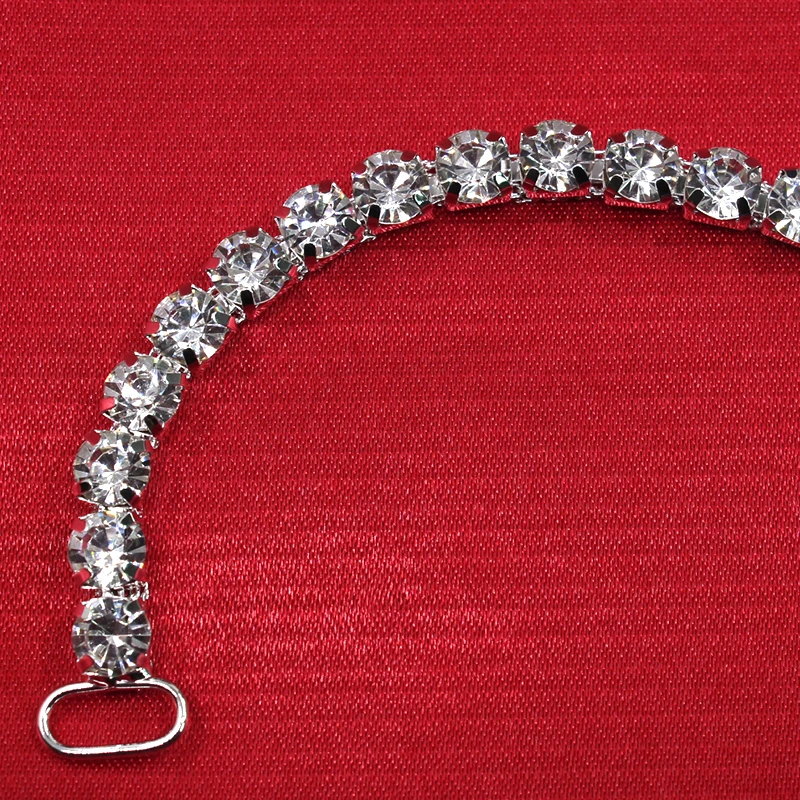 2Pcs/Pack 115mm Crystal Reinforcement Rhinestone Chain Bikini Connectors Buckle for For Clothing/Beachwear/Wedding Decor