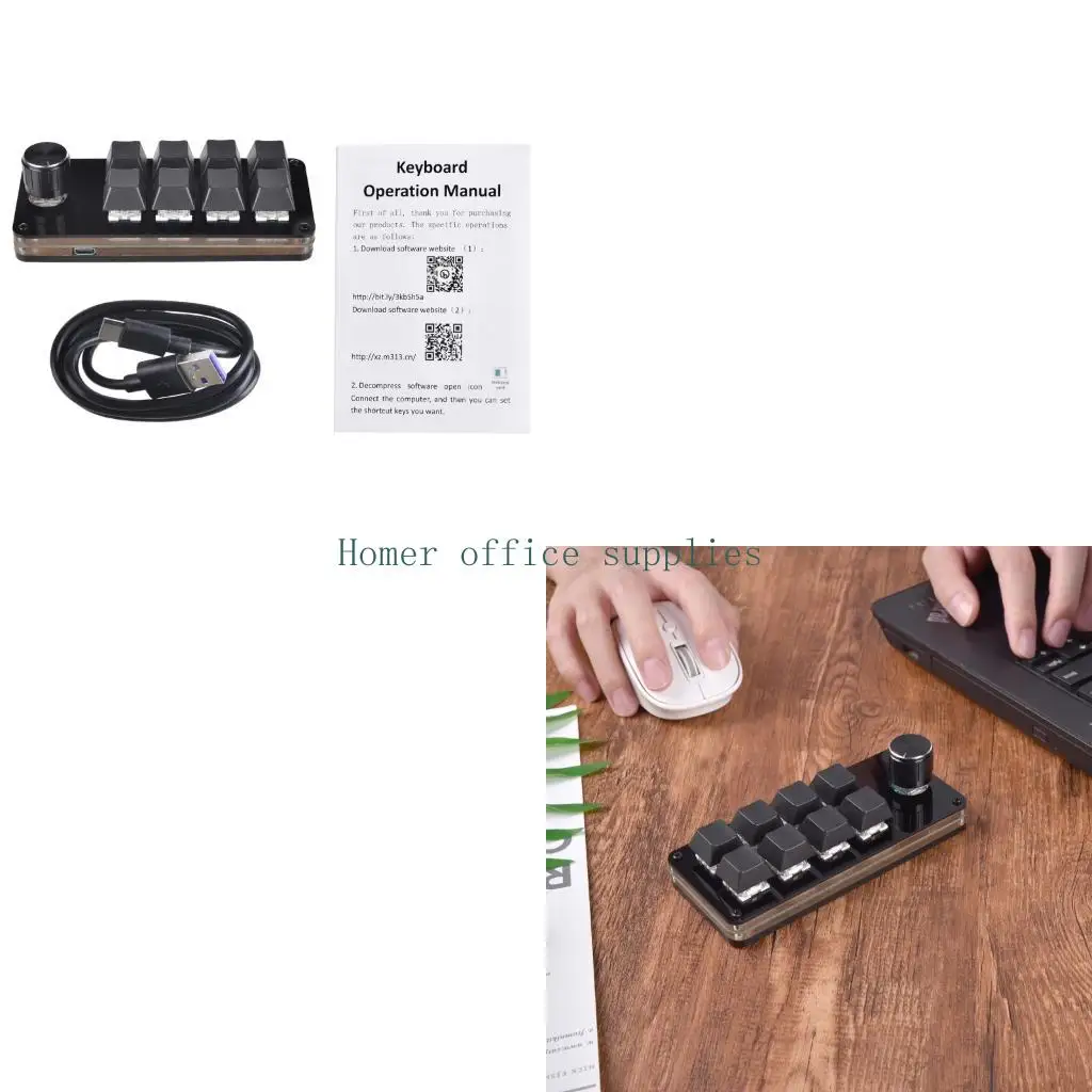 

K43B 8 Keys Programmable Keyboard Multifunctional USB Mechanical Keyboard Hand