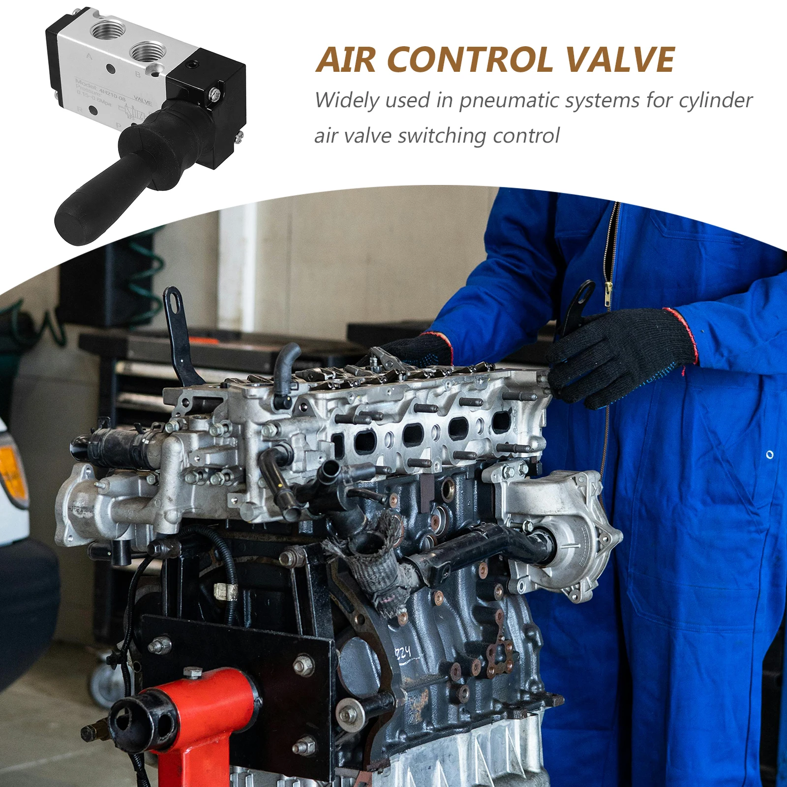 

Manual Reversing Valve 4H210-08 Pneumatic Hand Lever Control Air Switch Valves Wear Resistant Manual Air Cylinder Valve