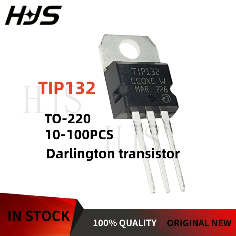 10~100 個新しい TIP132 TIP 132 TO-220 ダーリントン トランジスタ NPN 在庫あり