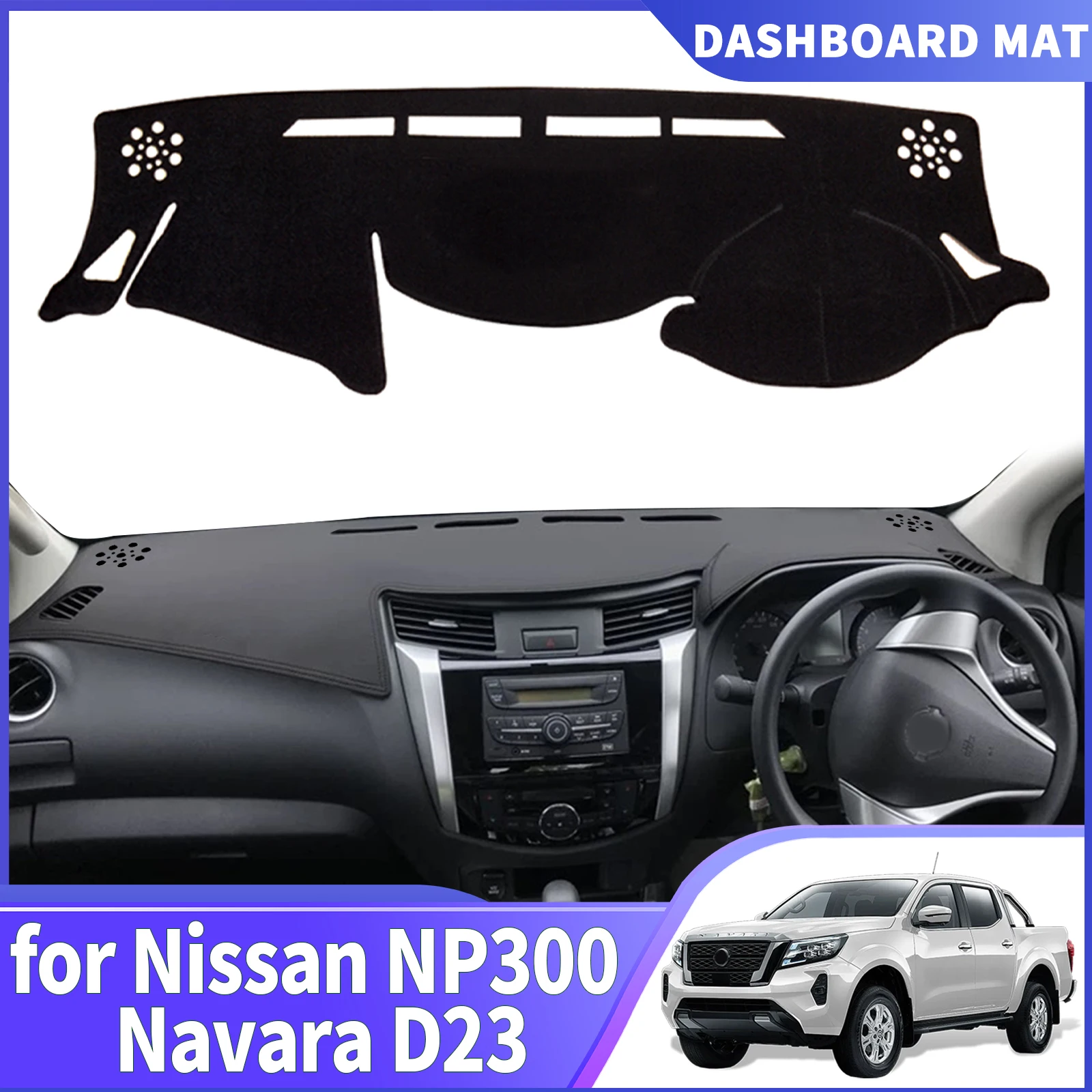 

for Nissan NP300 Navara D23 2013-2024 Renault Alaskan Dashmat DashMat Sunshade Dashboard Cover Pad Protective Carpet Accessories
