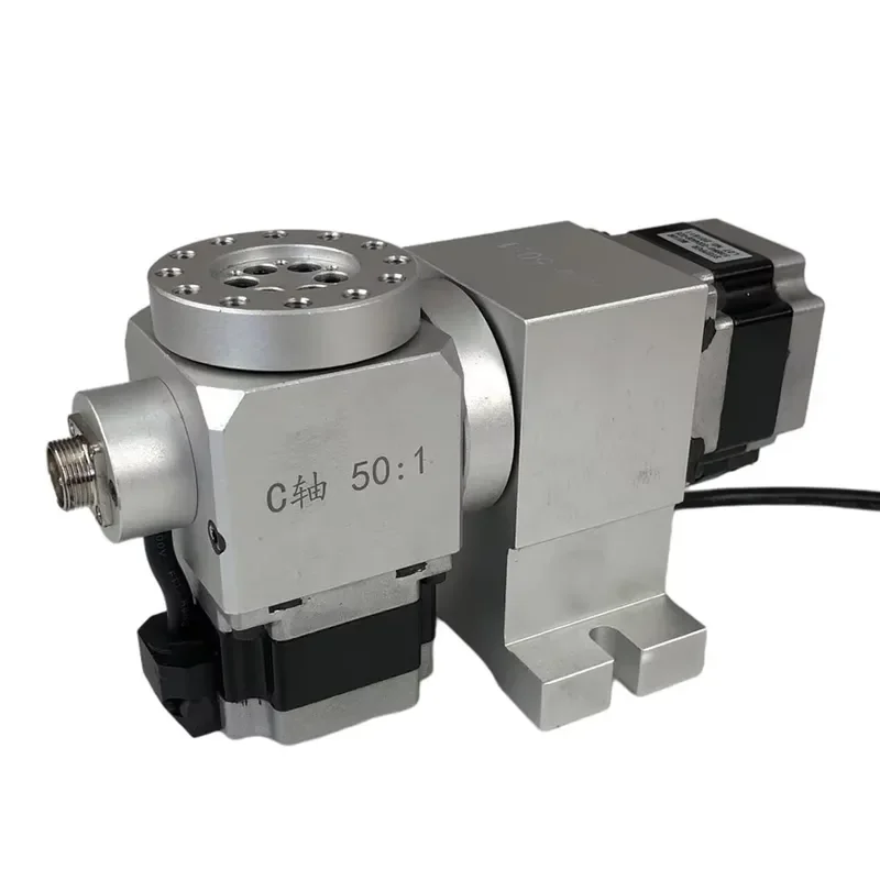 CNC 4th 5th A B Rotary Axis Harmonic Drive Reducer Dividing Head Stepper Motor NEMA 23 Speed Reducing Ratio 50:1 Milling