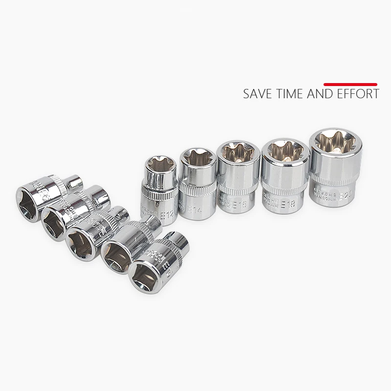 1/4' 3/8' 1/2' Drive Torx Star Socket Set Femal E Type Socket Wrench Head E8 E10 E11 E12 E14 E16 E18 E24 Auto Hand Wrench Tools