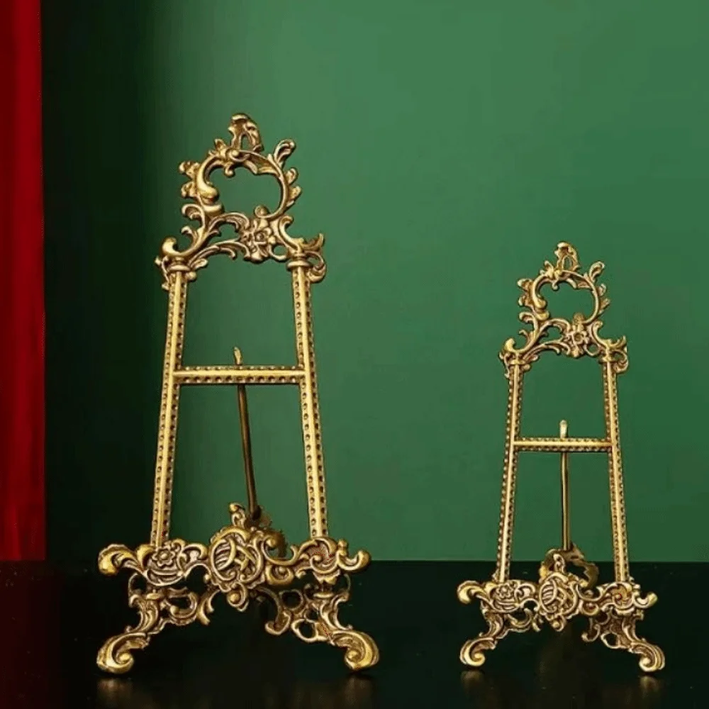 Creative Frame Bracket Gold Metal Frame Art Photo Frame Holder Elegant Decorative Plate Display Stand Tabletop Decoration