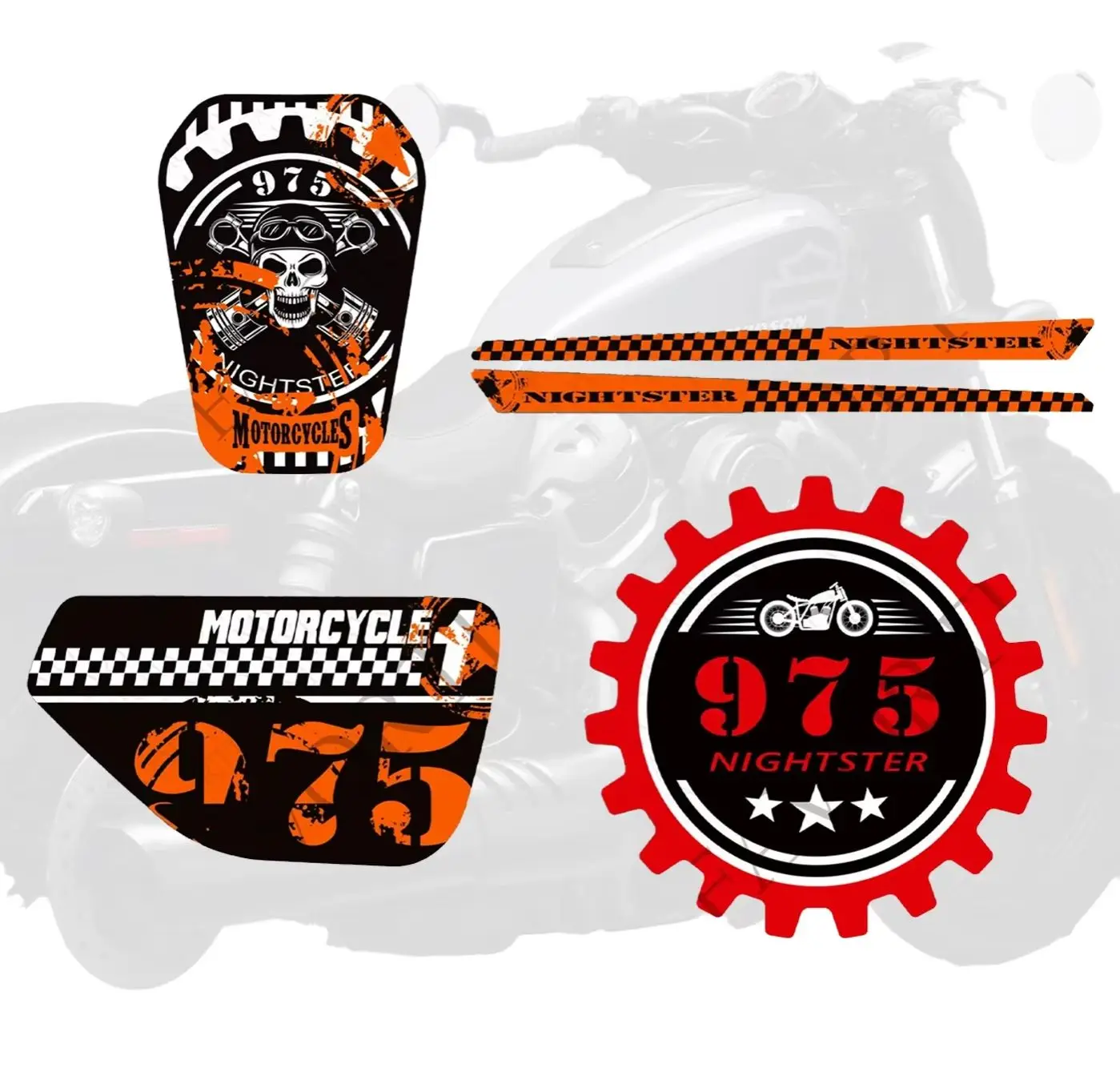 

2022 2023 New Motorcycle Stickers Protector Tank Pad Kit Knee Body Fender Shell Exhaust Fit Davidson Nightster 975 RH975