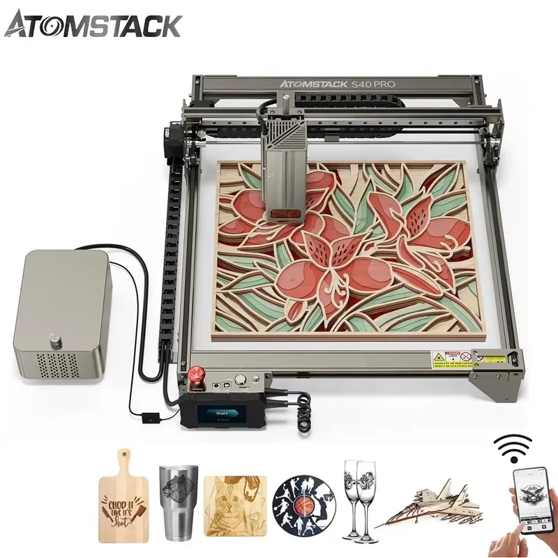 ATOMSTACK A40 S40 X40 Pro 210W Professional Power Adjustment 24W/48W With Air Assist CNC Router  Engraving Cutting Machines